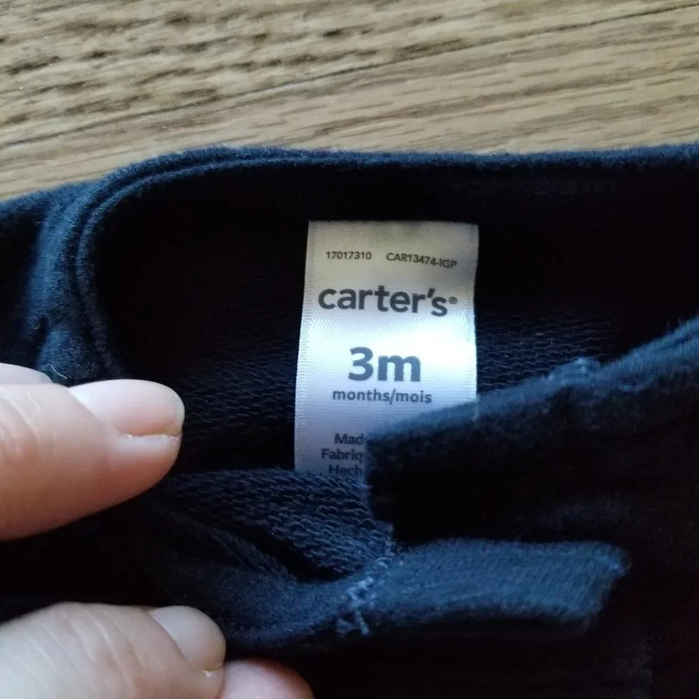 *3 for $20*Carter's black white gray matching set 3M